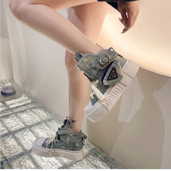 PUNK denim canvas fashionable SHOES - Picture 3 of 7